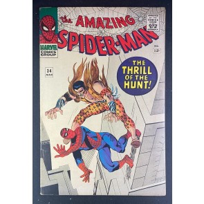 Amazing Spider-Man (1963) #34 FN+ (6.5) Kraven the Hunter App Steve Ditko