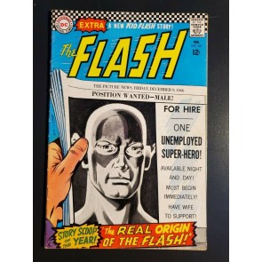 Flash #167 (1967) VG/F (5.0) Newspaper cov Flash origin Kid Flash Infantino art|