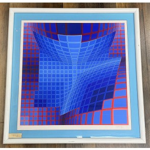 Galaxy by Victor Vasarely Original Art 10/250 (1979) 38x37 Framed Signed