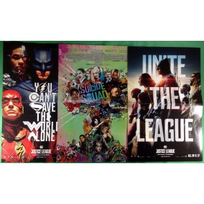 Suicide Squad & Justice League promotional movie posters lot of 3
